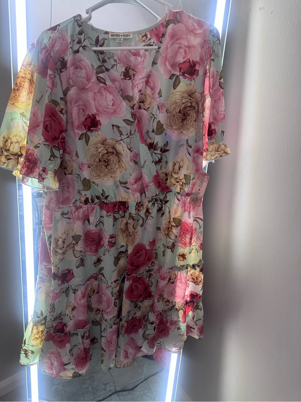 Floral Tiered Ruffle Dress - Pink Floral